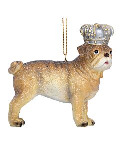 Gisela Graham Resin Bulldog with Crown